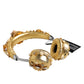 Dolce & Gabbana Gold Leather Floral Crystal Angel Headset Headphones