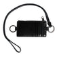 Dolce & Gabbana Black Leather Logo Embossed Lanyard Card Holder Wallet