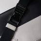 Dolce & Gabbana Black White Leather Logo Embossed Crossbody Bag