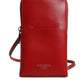 Dolce & Gabbana Red Leather Purse Phone Sling Crossbody Neck Strap Bag