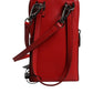 Dolce & Gabbana Red Leather Purse Phone Sling Crossbody Neck Strap Bag