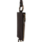 Dolce & Gabbana Brown Calf Leather Lanyard Logo Card Holder Wallet