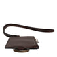 Dolce & Gabbana Brown Calf Leather Lanyard Logo Card Holder Wallet