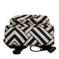 Dolce & Gabbana Black White Nylon Leather Travel Back Pack Bag
