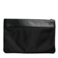 Dolce & Gabbana Multicolor Leopard Jacquard Print Logo Plaque Pouch Bag