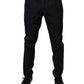 Dolce & Gabbana Dark Blue Cotton Tapered Formal Pants