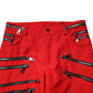 Dolce & Gabbana Red Zipper Embellished Straight Pants