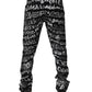 Dolce & Gabbana Black Cotton Logo Print Straight Denim Jeans