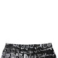 Dolce & Gabbana Black Cotton Logo Print Straight Denim Jeans