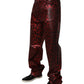 Dolce & Gabbana Red Leopard Cotton Straight Men Denim Jeans