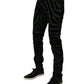 Dolce & Gabbana Black Green Stripes Cotton Skinny Denim Jeans