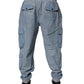 Dolce & Gabbana Light Blue Cotton Jogger Cargo Men Denim Pants