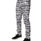Dolce & Gabbana White Cotton Logo Print Skinny Denim Jeans