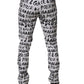 Dolce & Gabbana White Cotton Logo Print Skinny Denim Jeans