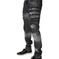 Dolce & Gabbana Dark Gray Tattered Cotton Skinny Denim Jeans