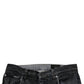 Dolce & Gabbana Dark Gray Tattered Cotton Skinny Denim Jeans