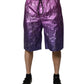 Dolce & Gabbana Metallic Pink Purple Two Tone Bermuda Shorts