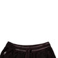 Dolce & Gabbana Maroon Cotton Logo Plaque Men Bermuda Shorts
