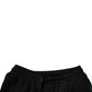 Dolce & Gabbana Black Cotton Logo Floral Print Bermuda Shorts