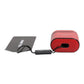 Dolce & Gabbana Red Calfskin Leather Logo Print Flip Holder Airpods Case