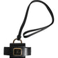 Dolce & Gabbana Black Leather Strap Gold Metal Logo Plaque Airpods Case