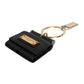 Dolce & Gabbana Black Leather Strap Gold Metal Logo Plaque Airpods Case