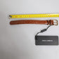 Dolce & Gabbana Brown Textured Leather Gold Metal Buckle Armband