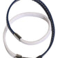 Dolce & Gabbana Blue White Leather Trimmed DG Engraved Silver Tone Clasp Bracelet