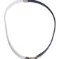 Dolce & Gabbana Blue White Leather Trimmed DG Engraved Silver Tone Clasp Bracelet