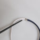 Dolce & Gabbana Blue White Leather Trimmed DG Engraved Silver Tone Clasp Bracelet