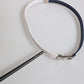 Dolce & Gabbana Blue White Leather Trimmed DG Engraved Silver Tone Clasp Bracelet