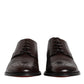 Dolce & Gabbana Maroon Calfskin Leather Derby Men Dress Shoes