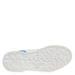 Dolce & Gabbana White Blue Leather Logo Low Top Sneakers Shoes