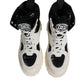 Dolce & Gabbana White Padded Mid Calf Lace Up Boots Shoes