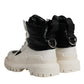 Dolce & Gabbana White Padded Mid Calf Lace Up Boots Shoes