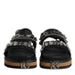 Dolce & Gabbana Black Crystal Embellish Strap Sandals Shoes