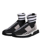 Dolce & Gabbana Black Gray Sorrento Socks Women Sneakers Shoes