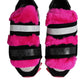 Dolce & Gabbana Black Pink Fur Embellished Sneakers Shoes