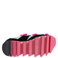 Dolce & Gabbana Black Pink Fur Embellished Sneakers Shoes