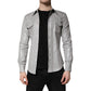 Dolce & Gabbana Metallic Gray Cotton Button Down Shirt