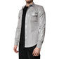 Dolce & Gabbana Metallic Gray Cotton Button Down Shirt