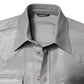 Dolce & Gabbana Metallic Gray Cotton Button Down Shirt