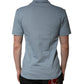Dolce & Gabbana Blue Cotton Button Down Casual Men Polo Shirt