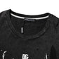 Dolce & Gabbana Black Graphic Print Cotton Crew Neck T-shirt
