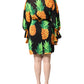 Dolce & Gabbana Black Silk Pineapple Draped Print Wrap Dress