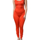 Dolce & Gabbana Orange Sleeveless Bodycon Jumpsuit Dress