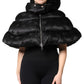 Dolce & Gabbana Black Padded Puffer Hooded Full Zip Cropped Jacket