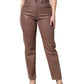 Dolce & Gabbana Brown Cotton High Waist Tapered Denim Jeans
