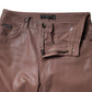 Dolce & Gabbana Brown Cotton High Waist Tapered Denim Jeans