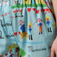 Dolce & Gabbana Light Blue Drawing Mid Waist Wide Leg Pants